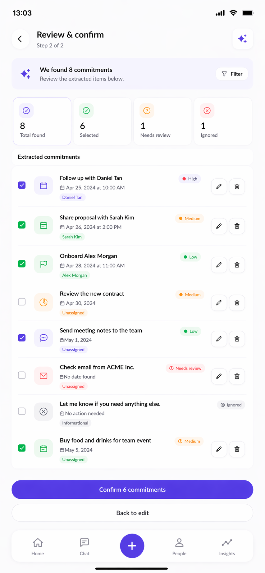Review before anything gets saved